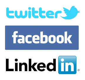 Twitter, Facebook, and LinkedIn