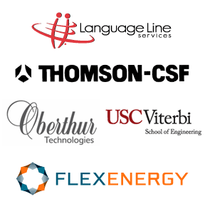 Language Line Services, Thomson-CSF, Oberthur Technologies, USC Viterbi School of Engineering, FlexEnergy